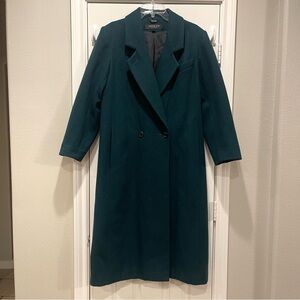Vtg Adolfo Classics Coat Women’s 8 Long Forest Green Jacket Old Money Menswear